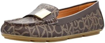 Calvin Klein Women's Lisa Loafer Flat, Brown 913, 6 US