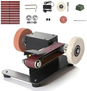 AutoShark 6-In-1 Mini Belt Sander Mini Belt Sander, Electric Small Sander Knife Sharpener Supplies, 7 Adjustable Speed, 795 Motor, Metal Wood DIY Handcraft, Tool & Knife Sharpening (Advanced Kit).