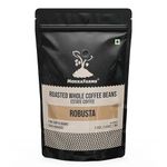 MokkaFarms Roasted Whole Coffee Beans 1 Kg - 100% Robusta | Dark Roast, Fresh Estate Coffee | Graded A/AA Bean | Rich Flavorful Aromatic | Farm to Fork | One Way Valve/Zip-Lock Bag |