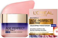 L'Oreal Paris Night Cold Effect Moisturizer Cream , Age Perfect Rosy Tone, with Imperial Peony Extract + Calcium B5, For Mature Skin Skincare, 50 ml