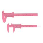 uxcell 20pcs Mini Plastic Vernier Caliper 150mm/6 Inch Double Scale Metric Inch Sliding Gauge Measuring Tool Ruler for Inside Outside Depth Measuring, Pink