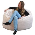 bananair - Bean Bag Chair Adult - Soft & Elegant Fine Ribbed Corduroy Fabric - Comfortable Foam Filling - Giant Bean Bag Sofa with Excellent Back Support (100 cm, Beige)