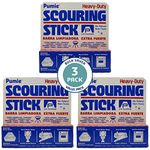 U.S. Pumice Heavy Duty Scouring Stick, 3 Pack, Pumie Pummis Stone, Remove Hard Water Rings, Foot Pumice Stone, Pool Cleaning Stone (3 Pack)