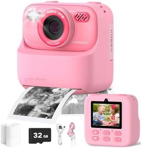 ZONEY Instant Print Camera for Kids,2.4 Inch Screen Kids Instant Cameras, Christmas Birthday Gifts for Girls Age 3-12, Portable Toddler Toy for 3 4 5 6 7 8 9 10 Year Old Girls Boys (Pink)