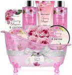 BODY & EARTH Gifts for Women, 8pcs Pamper Gifts for Women with Cherry Blossom&Jasmine, Includes Bubble Bath, Soap, Birthday Gifts for Women, Mothers Day Gifts, Spa Bath Gift Sets for Women