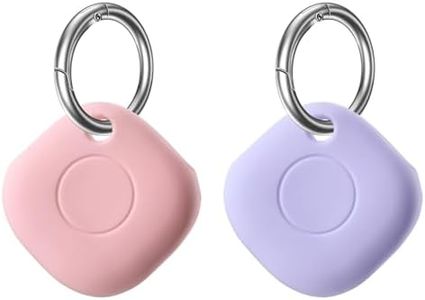 Silicone Case for Galaxy SmartTag with Keychain, 2 Pack Anti-Scratch Protective Cover with Carabiner (Pink/Purple)