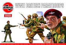 Airfix Model Figures Set - A02701V WWII British Paratroops - Model Building Kit Accessories, Plastic Model Kits for Adults & Children 8+, Set Includes 14 Unpainted Figures - Accessory for Dioramas