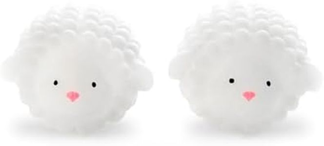 Kikkerland Set of Two Reusable Dryer Buddies for Laundry – Fabric Softener Dryer Balls – Control Static, Remove Wrinkles, Dry Clothes Faster, Lambs