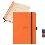 Dingbats* Wildlife Dotted Journal A5 - Vegan Leather Soft Cover, Ideal for Work, Travel - Pocket, Elastic Closure, Bookmark