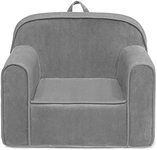 Delta Children Cozee Chair for Kids for Ages 18 Months and Up, Grey Mink Velvet