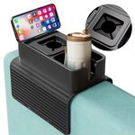 BLYLIVEP Couch Cup Holder Silicone Anti-Slip Tray Couch Arm Cup Holder for Drinks, Remote Control, Snacks, Couch Accessories