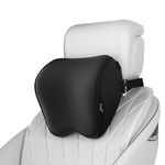 Crofy 2-Pack Car Neck Pillow, Softness Car Headrest Pillow for Driving with Adjustable Strap, 100% Memory Foam and Breathable Removable Cover, Comfortable Ergonomic Design, Black