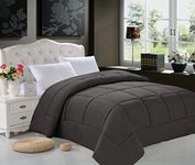 Elegant Comfort Luxury Goose Down Alternative Double-Filled Comforter, Twin/Twin X-Large, Gray