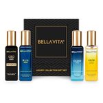 Bella Vita Luxury Collection Eau De Parfum Gift Set 4 x 20ml for Men with OUD GOLD, OCEAN, B.L.U & CEO Man Perfume|Long Lasting EDP Fragrance Scent