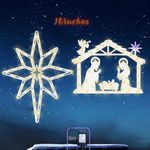 Christmas Decorations 16" Christmas Window Silhouette Lights Decorations - 2 Pack Colour Lighted Nativity ＆ Bethlehem Star for Holiday Indoor and Outdoor Wall Door Window Decorate