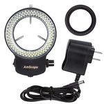 AmScope LED-144B-ZK Black 144 PCS Adjustable LED Ring Light for Stereo Microscope & Camera, with Power Adapter