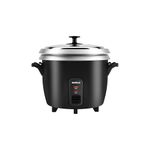 HAVELLS RISO Plus 1.8 liter 2 Bowl Rice Cooker, 700 W, 1.8L,3 X Protection, 1 mm Thick 2 inner bowl, SS 304 stainless steel Lid(Black)