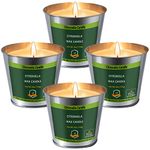 Arhalulu Citronella Candles Outdoor, 6 OZ Pack of 4 128 Hours Burning, Citronella Candles Set Outside for Party Hiking Camping Patio BBQ Deck Lanai Garden Yard Home Balcony