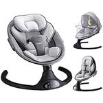 Baby Swing for Infants | Electric Bouncer for Babies,Portable Swing for Baby Boy Girl,Remote Control Indoor Baby Rocker with 5 Sway Speeds,3 Seat Positions,10 Music and Bluetooth