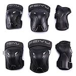 Selighting Protective Gear Set for Adults Teens Kids - 6 in 1 Knee Elbow Pads Wrist Guards for Skateboarding Riding Cycling Scooter Rollerblading Roller Skating