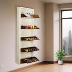 DELITE KOM Metal Shoe Rack for Home | 24 Inches Wide 5 Shelf | Metal Shoe Cabinet for Home with Lock | Wall Mount | Space Saving Chappal Sandal Shoe Organizer Stand | 100% Powder Coated Color | DIY