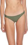 Body Glove Women's Smoothies Thong Solid Minimal Coverage Bikini Bottom Swimsuit, Cactus, X-Small