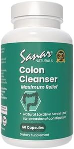 Sanar Naturals Colon Cleanser Max Relief - Senna Leaf Laxative - Supports Detox Cleanse and Gut Health, Digestive Support Supplement for Women & Men, 60 Capsules