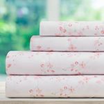 DREAMCARE King Size Sheets - Floral Sheets King Size Bed Set - 4pcs King Sheet Set - Cooling Bed Sheets - King Size Sheet Sets - Soft & Long Lasting - Floral Blossom