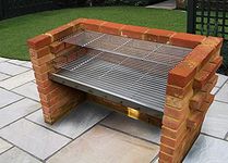 Extra Large Brick BBQ Kit with 6mm Stainless Steel Cooking & Warming grill - Measuring 112cm