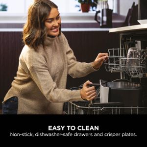 Ninja MAX Dual Zone Digital Air Fryer, 2 Drawers, 9.5L – 6-in-1 Non-Stick, Dishwasher Safe, Stone Gold