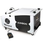 beamz ICE1800 Low Fog Machine - High-Powered Ground Fog Machine for Events - Advanced Ice Fog Machine with 1800W Output, Remote Control, and Impressive 130m³/min Smoke Coverage