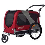 XL Pet Bike Trailer & Stroller for Dogs Up to 45kgs Parking Brakes Reinforced Base Floor (Red/Black), BT8016