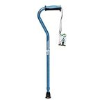 Hugo Mobility Adjustable Offset Handle Cane with Reflective Strap, Aquamarine