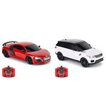 CMJ RC Cars AUDI R8 GT, Officially Licensed Remote Control Car with Working Lights, Radio Controlled RC Car Boys Girls Toys 1:24 scale & TM Range Rover Sport Remote Control Car 1:24 scale