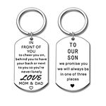 Son Gifts from Mom Dad Inspirational Keychain Graduation 2020 Birthday Valentine’s Day Christmas Gift for Son Stepson Boy You’re Never Lonely Going Away Gift from Father Mother