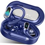 Wireless Earbuds, 2024 Bluetooth 5.3 Headphones Sport, Bluetooth Earbuds with ENC Noise Canceling Mic, 50H Stereo Wireless Headphones IP7 Waterproof Earbuds with Earhooks for Running/Workout Navy Blue