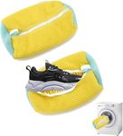 2Pack Shoe Washing Machine Bag - Laundry Bag for Shoes, Trainer Washing Machine Bag, Easy Cleaning Shoes Bag with Zipper, Reusable Cleaning Laundry Bag for All Types & Sizes Shoes, Yellow