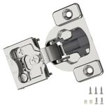 Furniware 20 Pieces 1/4" Small Overlay Concealed Face Frame Hinges, 105° Open Angle 4 Level Soft Close Screw On Compact Cabinet Hinge,for Face Frame Door, Soft Close On/Off Switch, Self Closing