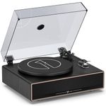 1 by ONE All-in-One Vinyl Record Player, HiFi Turntable Built-in Speakers, Phono Preamp, AT-3600L Cartridge,Belt Drive 2-Speed, Black Classic Edition