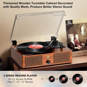 Vinyl Record Player – Brown Retro Turntable