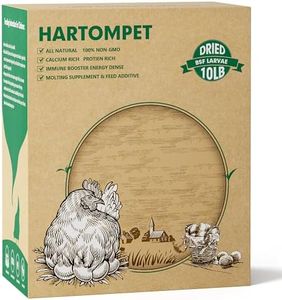 HARTOMPET 10LB Non-GMO Dried Black Soldier Fly Larvae for Chickens, Superior Calcium Boost, Better Than Mealworms, Poultry Feed Ideal for Molting & Laying Hens, Wild Birds, Ducks | Top Grade BSF