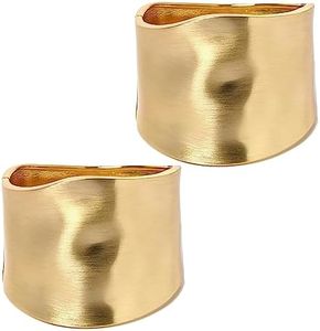 CASDAN 1-3PCS Gold Cuff Bracelets for Women Trendy Wide Chunky Bangle Bracelets for Women Hinge Gold Plated Frosted Bracelets Fashion Irregular Wrist Cuff Wrap Bracelet, Zinc, no gemstone