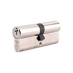 Yale KM3040-NP Euro Double 1 Star Kitemarked Cylinder, 3 Keys Supplied, High Security, Boxed, Suitable for All Door Types, Nickel Finish, 30:10:40 (80 mm)