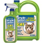 Cat Stain & Odor Remover - Enzyme Cleaner for Cat Urine, Feces, Blood, Vomit (32 oz Sprayer & 1 gallon Refill)