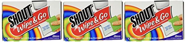 Shout Stain Remover Wipes-12 ct. (Pack of 3)