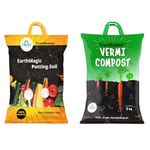 TrustBasket Potting Soil Mix for Plants 5 Kg + Vermicompost for Plants 5 Kg