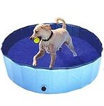 Greenco Portable and Foldable Dog Pool Leakproof and Easy Draining for Outdoor Set Up for Dogs Cat and Kids