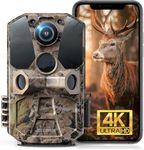 CEYOMUR Wildlife Camera, 4K 40MP WiFi Bluetooth Trail Camera with 120° Motion Sensor 0.2s Trigger Speed Hunting Camera with 36pcs IR LEDs Night Vision and IP66 Waterproof for Wildlife Monitoring