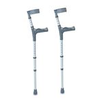 NRS Healthcare Double Adjustable Crutches with Comfy Handle, Long/Tall - Pair