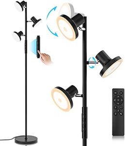 SIBRILLE Lampadaire LED Dimmable 36 W 2500 lm Avec Télécommande & Contrôle Tactile, 4 Températures de Couleur, 3 Lampes Réglable LED pour Salon, Chambre et bureau